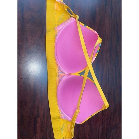 PINK Victoria’s Secret Yellow Floral Wear Everywhere Wireless Push Up Size 34D - Picture 3 of 5